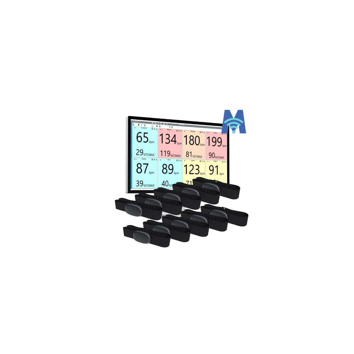 Pack 10 ceintures a Memoire Mooky HR5 avec logiciel Moo | Mtraining