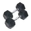 Halteres Hexa Monobloc 4 kg - Caoutchouc | Mtraining