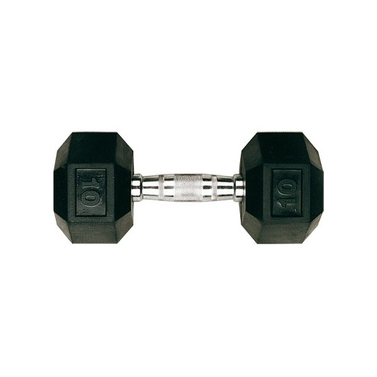 Halteres Hexa Monobloc 30 kg - Caoutchouc | Mtraining