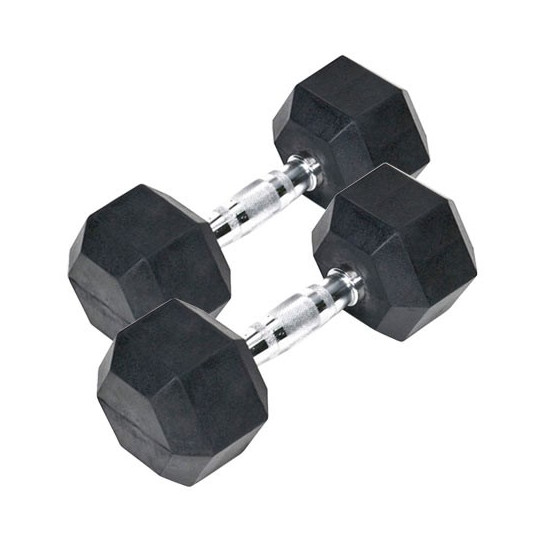 Halteres Hexa Monobloc 30 kg - Caoutchouc | Mtraining