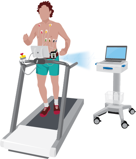 custo cardio 300 BT en situation de test ECG effort mobile