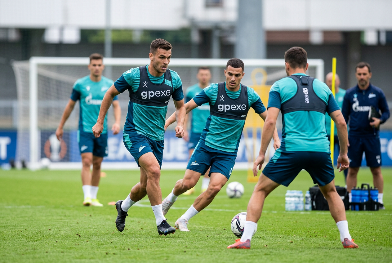 Joueurs professionnels portant le gilet gpexe pendant un entraînement